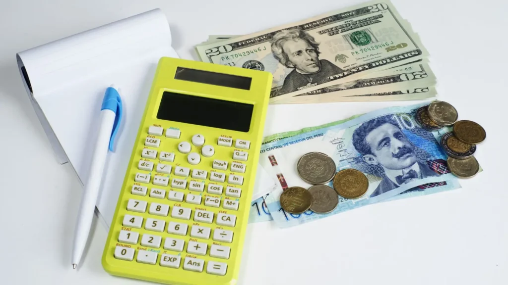 Representation of the exchange rate from US dollars to Peruvian soles